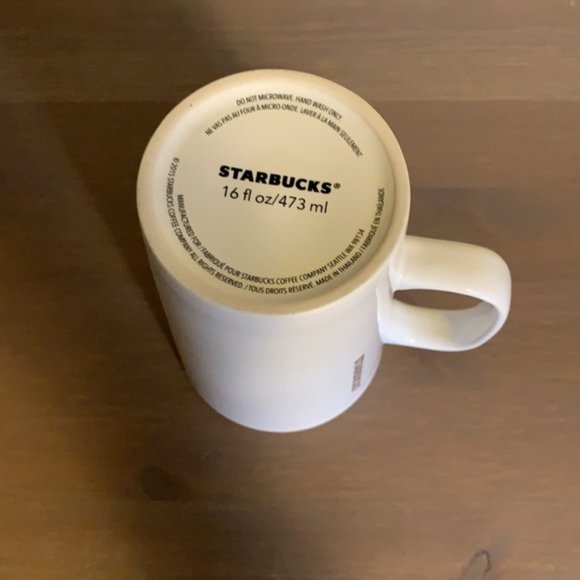 Starbucks “Cat and Yarn” 16 Oz. White, Green, and Black Ceramic Mug - Picture 6 of 6